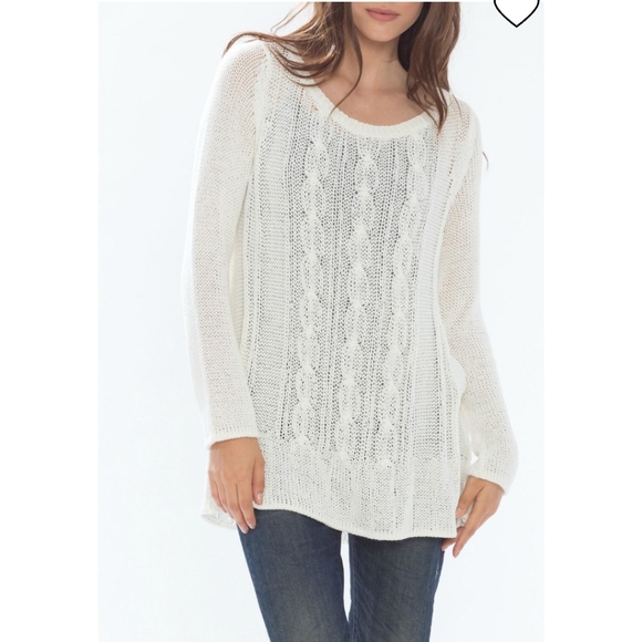 Wooden Ships Sweaters - Wooden Ships TAN Cable Knit Boyfriend Sweater Small/Medium